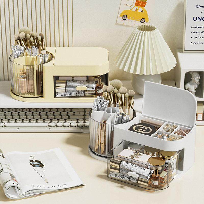 日本精工首饰盒收纳盒可旋转大容量多格精致耳环项链盒子饰品盒