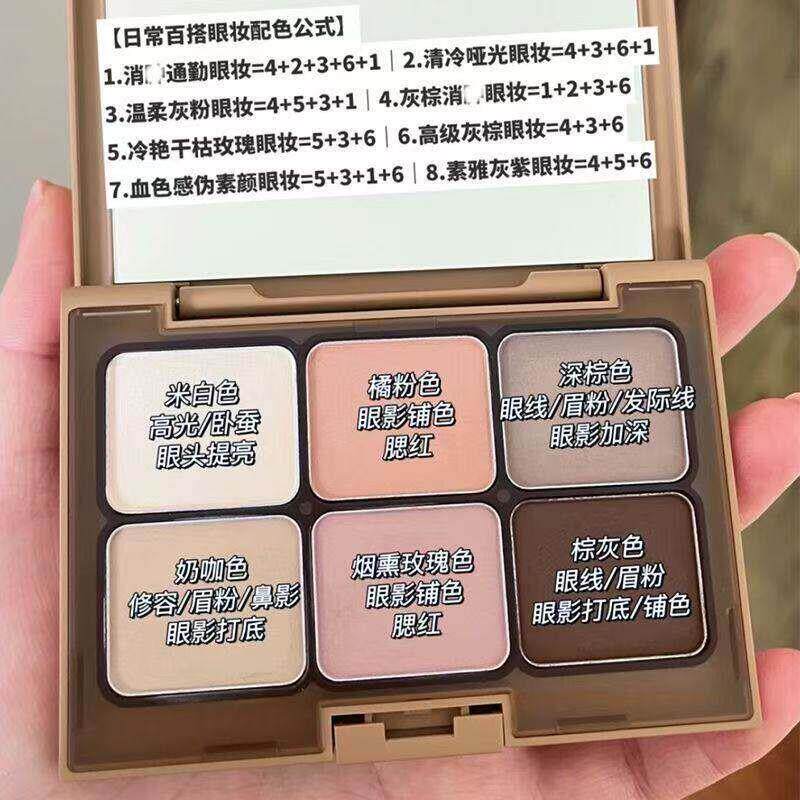推荐六眼盘珠光晕哑光大地色色腮红高光修容女低饱NTO和不影染