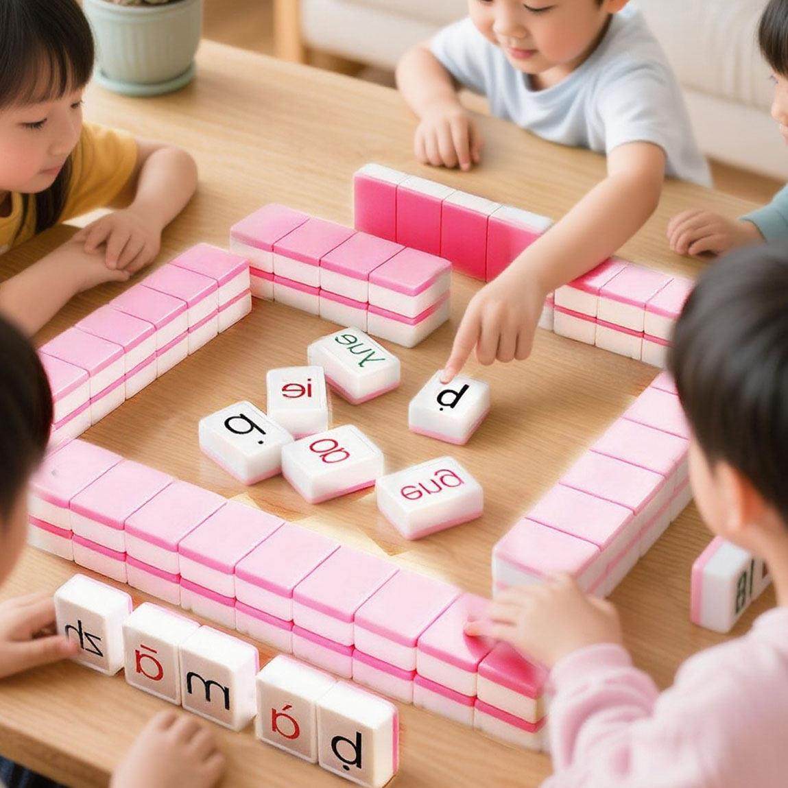 拼音麻将儿童牌字母玩具益智桌游玩具逻辑汉语拼音麻将亲子互动,玩具/童车/益智/积木/模型,玩具挂图/认知卡,淘宝优惠券,粉丝福利购,淘宝优惠卷