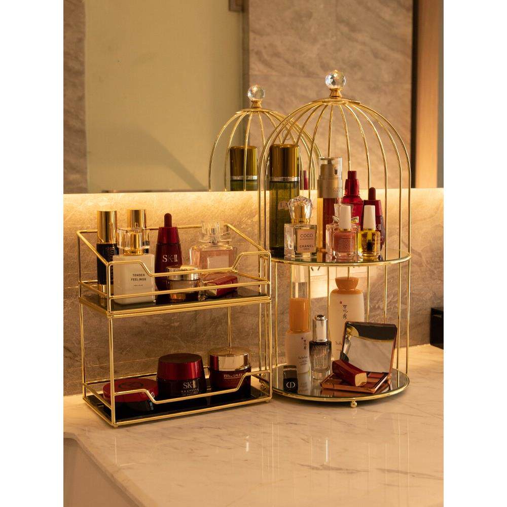 德国品质轻奢化妆品置物架桌面卫生间浴室家用鸟笼护肤品收纳架子