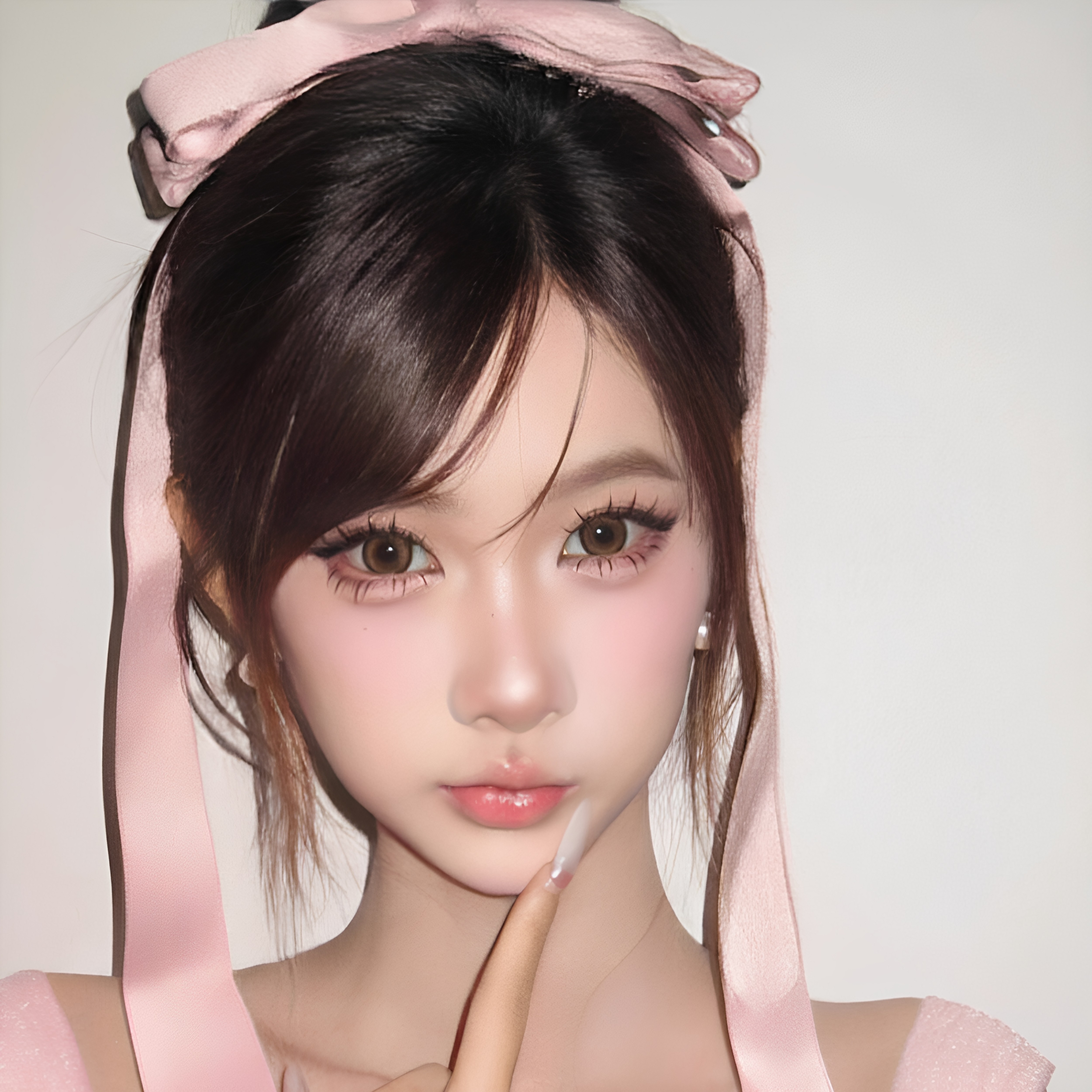J芭蕾风超长粉色蝴蝶结发夹少女芭蕾风丸子头饰飘带发夹生日发饰