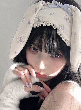 纯欲ins风兔耳眼罩甜妹少女卡通可爱元气软萌网红午休睡觉蝴蝶结