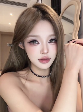 千禧辣妹裂纹皮质choker项链女复古亚文化棕色锁骨链颈链Y2K