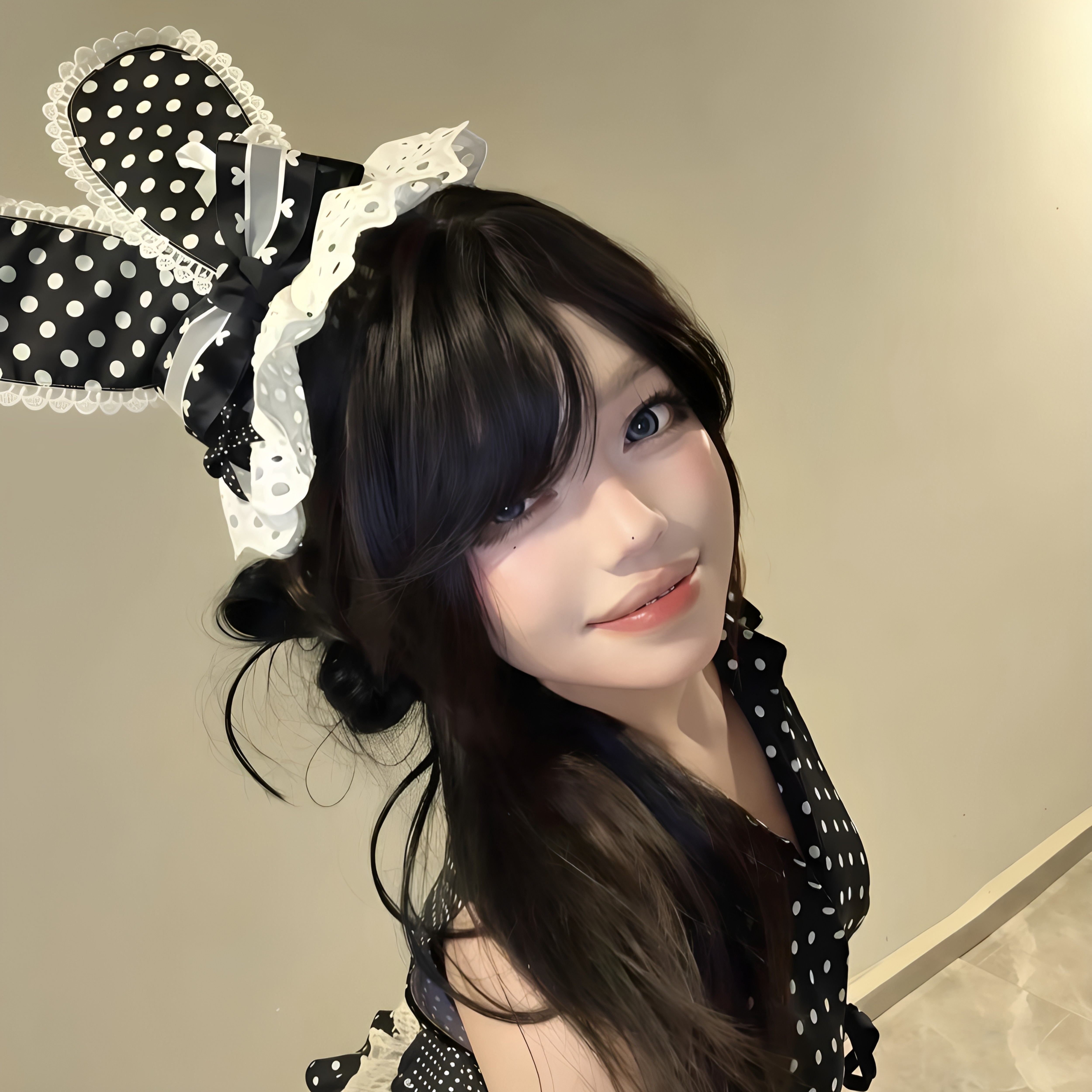 日系蕾丝花边蝴蝶结波点兔耳小礼帽发夹Lolita发饰可爱少女头饰女