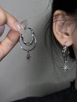 小众设计感星星吊坠耳圈冷淡风甜酷百搭耳环耳钉日常百搭设计耳饰