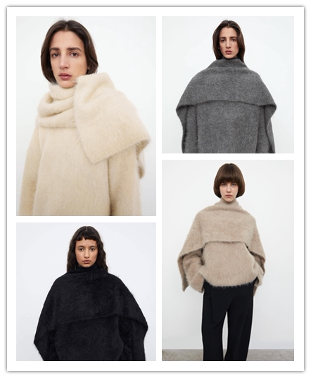 瑞典代购 折扣现货 toteme alpaca 羊驼毛混纺毛茸茸保暖披肩围巾