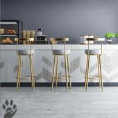 北欧吧台椅休闲家用现代t简约创意铁艺酒吧椅子前台网红咖啡高脚