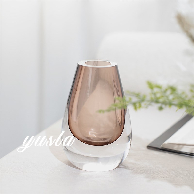 优诗莱简b约现代轻奢玻璃花瓶摆件家居卧室软装饰品样板间书房花