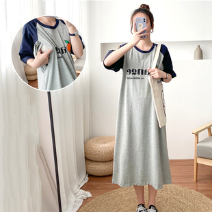 喂奶衣期女装 孕妇两用哺乳装 辣妈K款 连衣裙春夏季 潮妈长 外出时尚