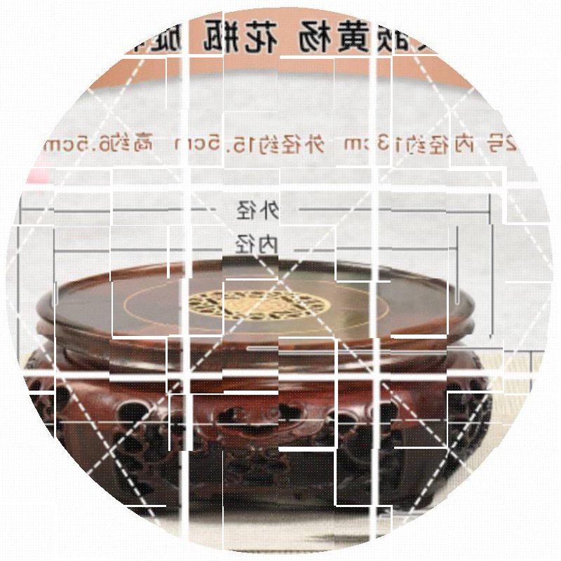 红酸枝木圆形旋转底座茶壶鱼缸佛像花瓶花盆底座奇石实木托架摆件