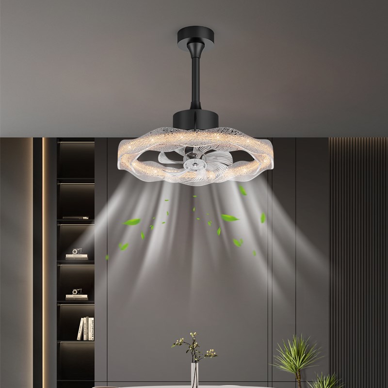 隐形风扇灯家用客厅餐厅现代简约卧室2025新款树脂吸顶吊扇灯