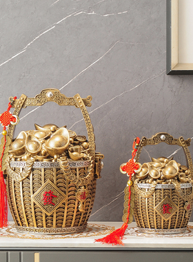 家居客厅斗柜开放格摆件财源滚滚元D宝一桶金存钱罐屋内摆设装饰