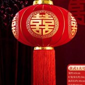 大笼挂饰新过f灯年门23婚喜阳年台大红串场口装 饰商置纸布结灯.02