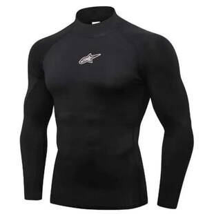 新款A星摩托车自行车高领版长袖机车滑衣打底内衣衫排汗衫速干衣