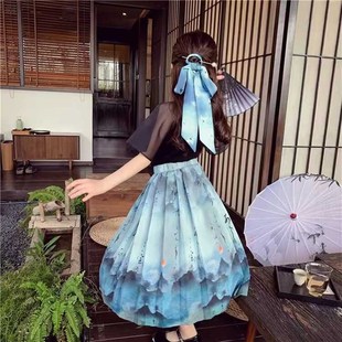 女童马面裙套装新中式q小女孩明制汉服夏装新款洋气儿童旗袍上衣