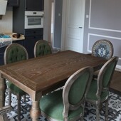 化妆椅子做旧复古实木餐 美式 家用餐椅时尚 简约现代餐厅餐椅法A式