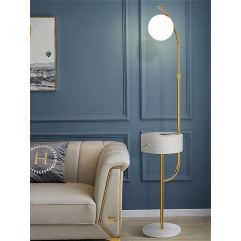 落地灯客厅轻奢沙发置物带抽屉茶几北欧卧室简约床头灯柜一体灯