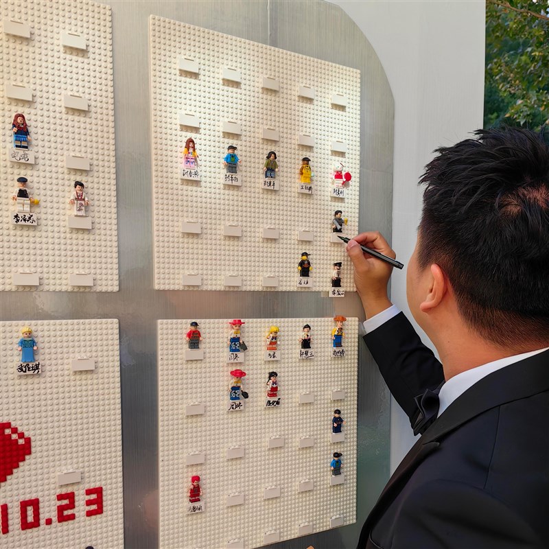 婚礼签到人仔结婚DIY纪念品摆件新郎新娘放相框拼装小人积木