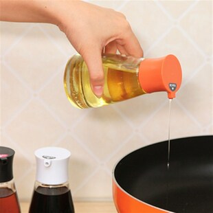 透明密封防漏液体 调料瓶子 217g 醋瓶酱油壶 创意有盖玻璃调味罐