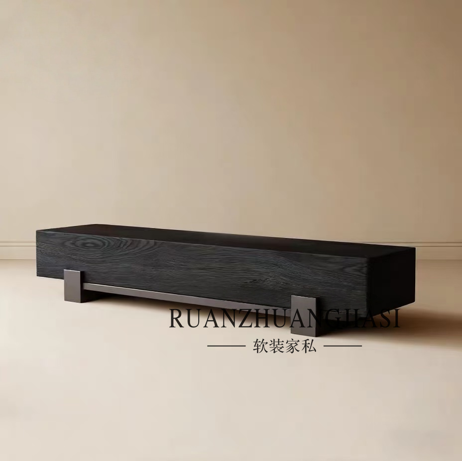 侘寂风长条凳酒店民宿大堂会客凳创意设计师商场休息凳换鞋凳长凳