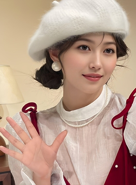 925纯银针白色馒头珍珠耳钉女气质高级感轻奢百搭2025巨好看耳饰