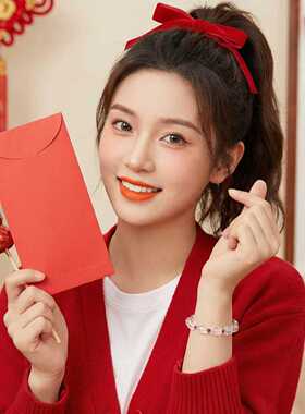 琉璃手链女透明串珠手串好运饰品小众设计红色本命年手绳百搭手饰