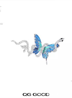 清冷ins风蝴蝶与蛇胸针高级感小众原创设计个性风潮衣服西装胸花