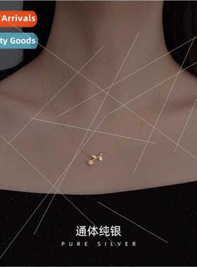 S925 lver Korea Rose Necklace Women mple che Delicate Rose B