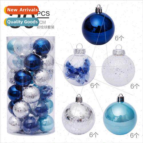 Christmas Decoration 6cm/30pcs Blue Transparent Balls Christ