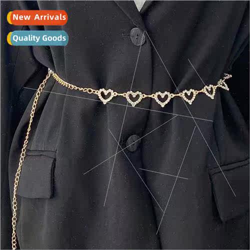 Waist chain ladies dress gold love iron chain fashion small