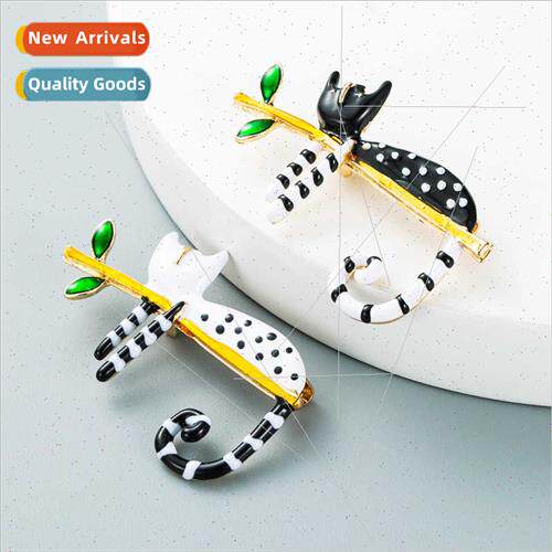 Europe alloy colorful oil drop lazy kten brooch girl cute pi
