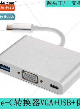 USB 3.1 Type-C to VGA plus USB wh Power Converter 3-in-1 wh