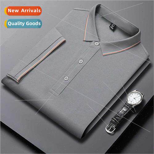 Short-sleeved polo shirt men 2023 summer thin father loaded