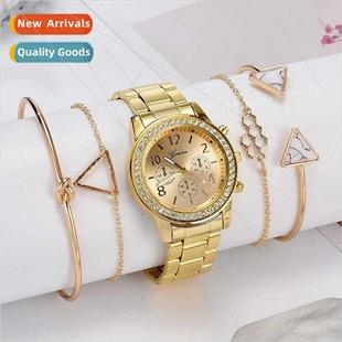 Women Watch 3-Eye Set Quartz Watch Wristwatch Birthday   Wat