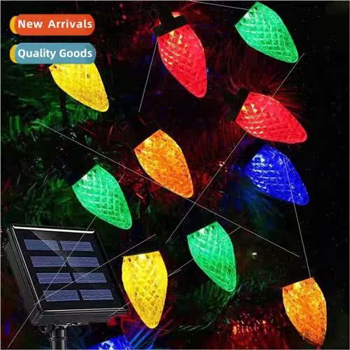 Outdoor WaterproStrawberry Tip Colorful ghts String Solar C9