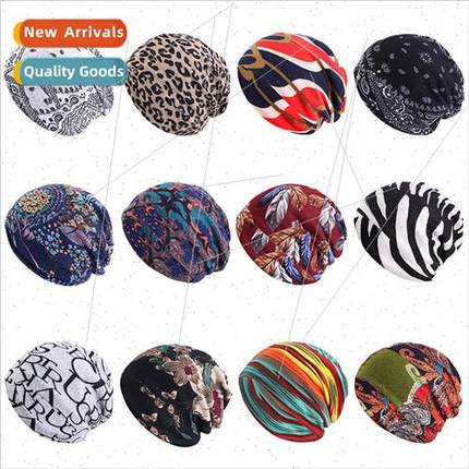 Faux Cashmere Printed Dual Purpose Pullover Hat Twisted Hat