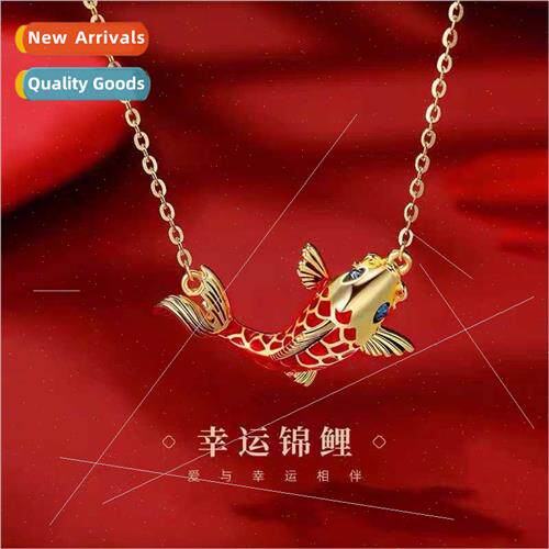 New lucky koi necklace female Chinese pendant tide niche tra