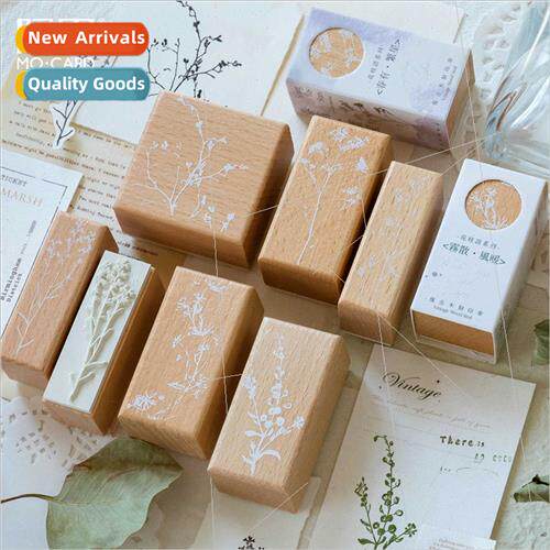 Flower branch language beech wood stamp fresh vintage flower