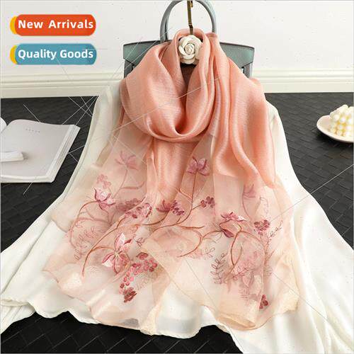 lk wool embroidery womens scarf sunscreen elegant mulberry s