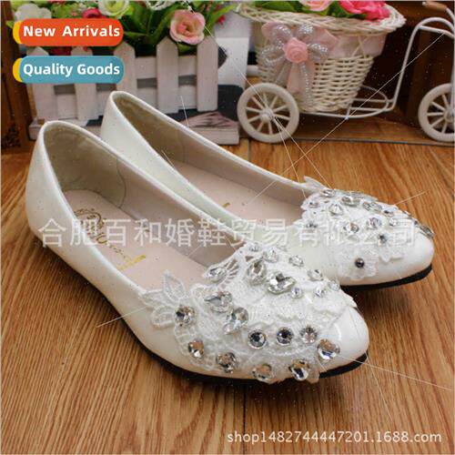 Sequins New Korean Wedding Shoes Bridal Wedding Dress Flat W