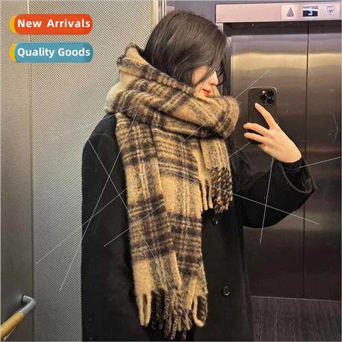 new plaid scarf female winter Korean temperament hundred hch