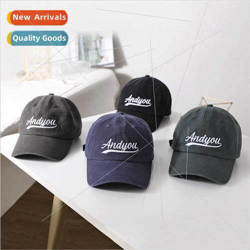 Andyou embroidery soft top washed baseball cap high  men wom