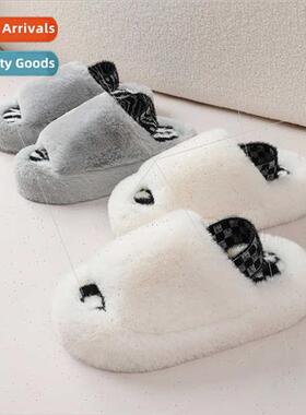 Thick bottom warm cotton slippers female 2023 fall winter ne