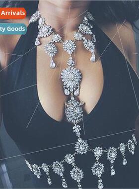 Europe atmosphere multi-layer rhinestone pendant necklace ni