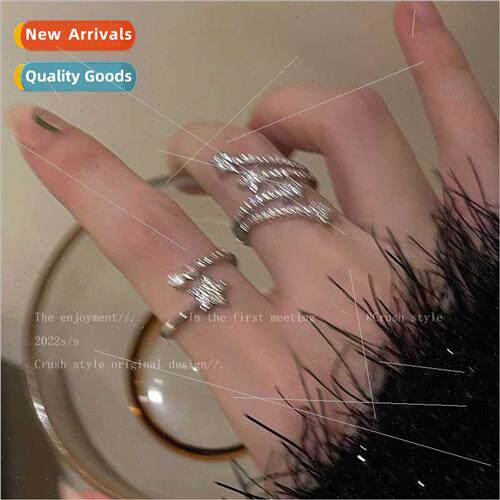 Glter diamond star zirconia ring women ins niche index finge