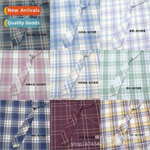 lazy student female new ndy fashion tie plaid shirt Japan