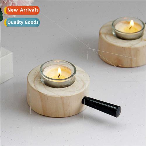 Handle wooden candle holders creative rustic romantic weddin