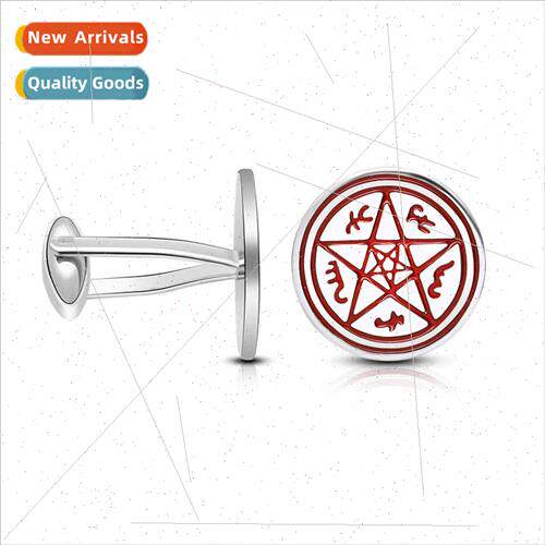 film  around evil ce pentagram men French cufflinks accessor