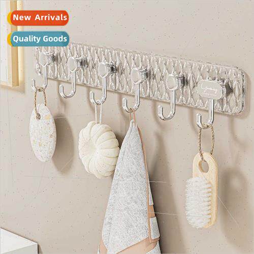 Creative six rows hooks adhesive -perated -marking sticky ho
