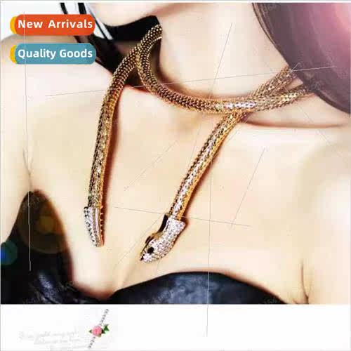 Europe new creative snake hollow chain necklace female alloy